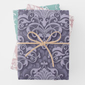 Elegant lilac, green, pink set of 3  geschenkpapier set (Beispiel)