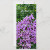 Elegant Lilac Lavendel Blumenzettel (Rückseite)