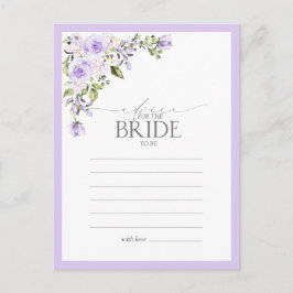 Elegant Lilac Lavender Blumenberater der Braut Postkarte