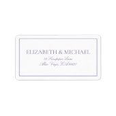 Elegant Lilac Lavender Classic Script Return Adressaufkleber (Vorne)