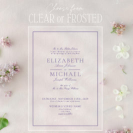 Elegant Lilac Lavender Classic Script Wedding Acryleinladungen