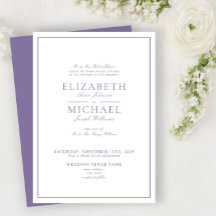 Elegant Lilac Lavender Classic Script Wedding