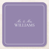 Elegant Lilac Lavender Classic Script Wedding Rechteckiger Pappuntersetzer (Vorderseite)