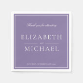 Elegant Lilac Lavender Classic Script Wedding Serviette (Vorderseite)