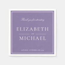 Elegant Lilac Lavender Classic Script Wedding