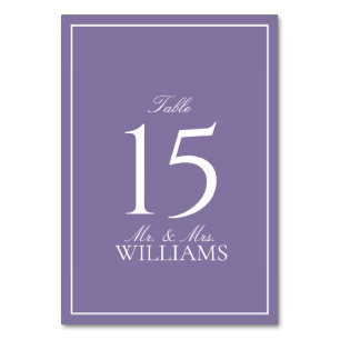 Elegant Lilac Lavender Classic Script Wedding Tischnummer
