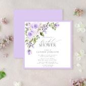 Elegant Lilac Lavender Floral Brautparty Einladung