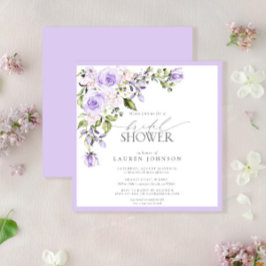 Elegant Lilac Lavender Floral Brautparty Einladung
