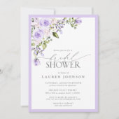 Elegant Lilac Lavender Floral Brautparty Einladung (Vorderseite)