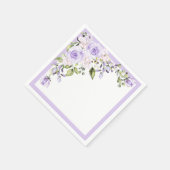 Elegant Lilac Lavender Floral Brautparty Serviette (Ecke)