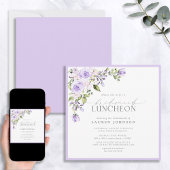 Elegant Lilac Lavender Floral Bridal Luncheon Einladung