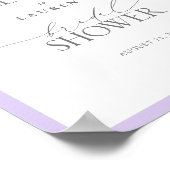 Elegant Lilac Lavender Floral Bridal Willkommen Poster (Ecke)