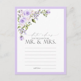 Elegant Lilac Lavender Floral Date Ideas Postkarte