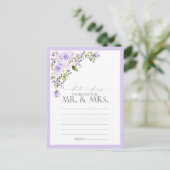 Elegant Lilac Lavender Floral Date Ideas Postkarte (Stehend Vorderseite)