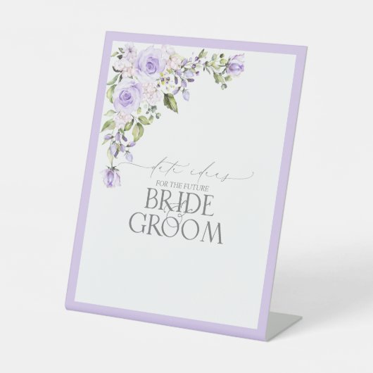 Elegant Lilac Lavender Floral Date Ideas Sockelschild (Vorderseite)