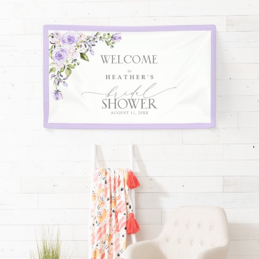 Elegant Lilac Lavender Floral Dusche Willkommen Banner (Insitu)