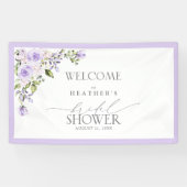 Elegant Lilac Lavender Floral Dusche Willkommen Banner (Horizontal)