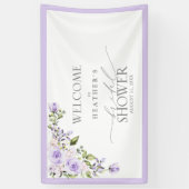 Elegant Lilac Lavender Floral Dusche Willkommen Banner (Vertikal)