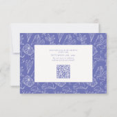 Elegant Lilac Lavender Floral Line Kunst Hochzeit RSVP Karte (Rückseite)