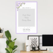 Elegant Lilac Lavender Floral Shower Foto Stand Poster (Heimbüro)