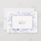 Elegant Lilac Lavender Floral Wedding QR Code RSVP Karte (Vorderseite)