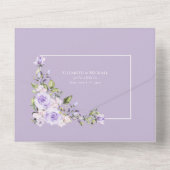 Elegant Lilac Lavender Rustic Lace Wedding All In One Einladung (Rückseite)