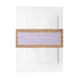 Elegant Lilac Lavender Rustic Wood Lace Hochzeit Einladungsbanderole