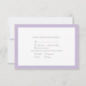 Elegant Lilac Lavender Rustic Wood Lace Hochzeit RSVP Karte (Rückseite)