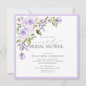 Elegant Lilac Lavender Virtual Brautparty Invit Einladung (Vorderseite)