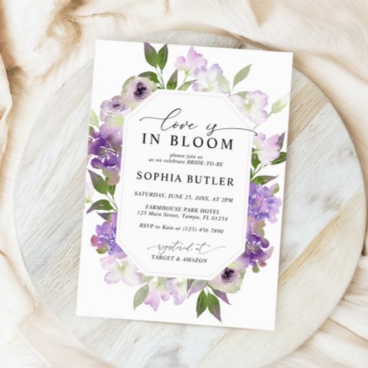 Elegant Lilac Liebe ist in Blütendusche Einladung