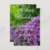 Elegant Lilac lila blumengeschmückte Hochzeit Einladung (Vorne/Hinten)