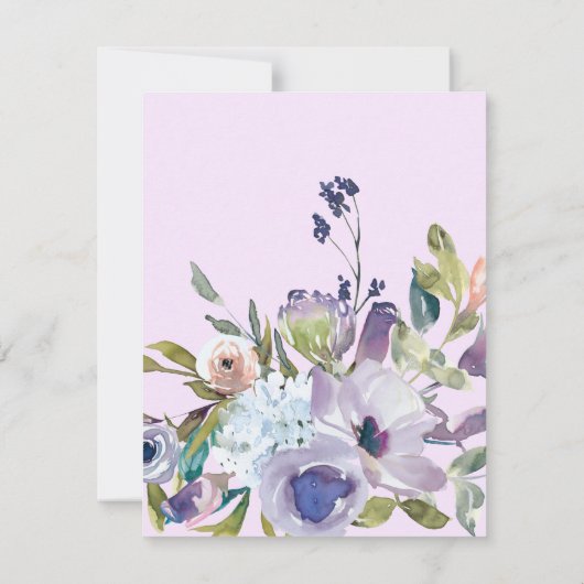 Elegant Lilac Lila Blütengrün Süß 16 Einladung (Rückseite)