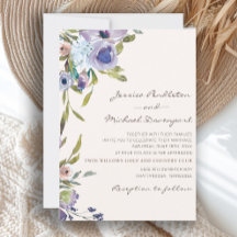Elegant Lilac Lila Dusty Blue Floral Wedding
