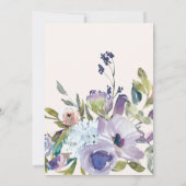 Elegant Lilac Lila Dusty Blue Floral Wedding Einladung (Rückseite)
