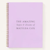 Elegant Lilac Lila Hopes and Dreams Journal Notizblock (Vorderseite)