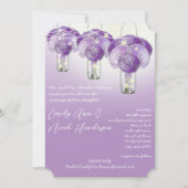 Elegant Lilac Lila Mason Jar Firefly Wedding Einladung (Vorderseite)