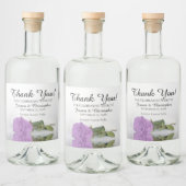 Elegant Lilac Lila Rose Chic Wedding Vielen Dank Alkoholflaschenetikett (Flaschen)