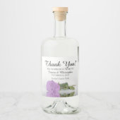 Elegant Lilac Lila Rose Chic Wedding Vielen Dank Alkoholflaschenetikett (Vorderseite)
