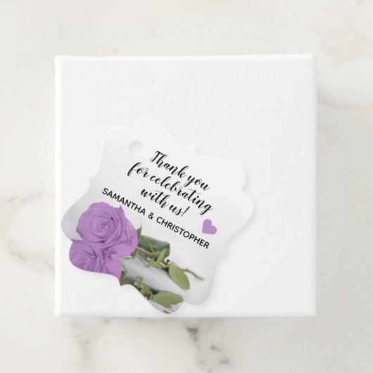Elegant Lilac Lila Rose Hochzeit Vielen Dank Geschenkanhänger (Beispiel)