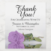 Elegant Lilac Lila Rose Hochzeit Vielen Dank Weinetikett (Einzelnes Label)
