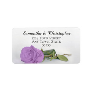 Elegant Lilac Lila Rose Hochzeitadresse Adressaufkleber