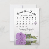 Elegant Lilac Lila Rose Hochzeitskalender Save The Date (Vorderseite)