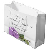 Elegant Lilac Lila Rose Trauzeugin Hochzeit Große Geschenktüte (Vorderseite Schrägansicht)
