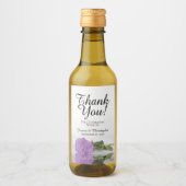 Elegant Lilac Lila Rose Wedding Danke Mini Weinetikett (Vorderseite)