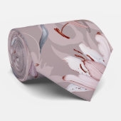 Elegant Lilac Lily Floral Wedding Tie Krawatte (Gerollt)