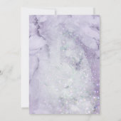 ELEGANT LILAC MARBLE SILVER SPARKLE WEDING EINLADUNG (Rückseite)
