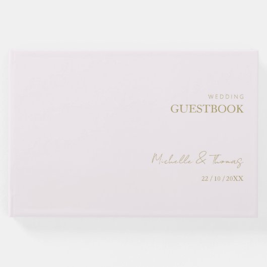 Elegant Lilac Minimalistisch Gästebuch (Vorderseite)