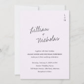 Elegant Lilac Moderne Hochzeit Einladung (Vorderseite)