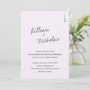 Elegant Lilac Moderne Hochzeit Einladung
