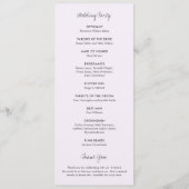Elegant Lilac Moderne Hochzeit Programm (Rückseite)
